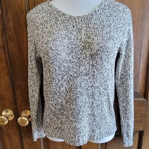 Alya Knit Sweater Sz S with Shoelace Back P2P 17 L 17 Black & White